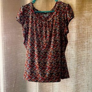 Multicolor short sleeve blouse XL
